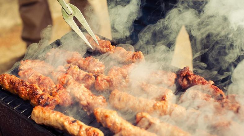 Žar, meso, piknik, peka