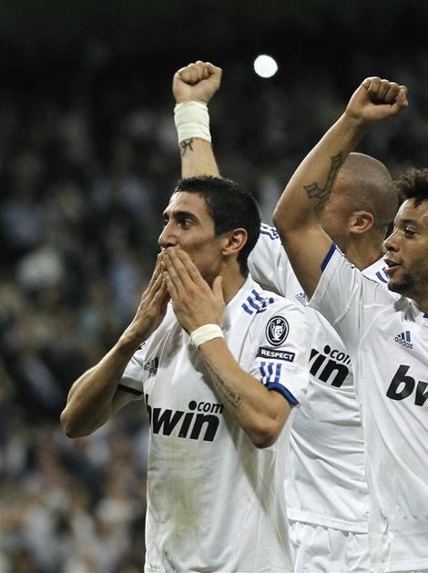 Angel Di Maria in soigralci so se veselili gladke zmage nad Tottenhamom. (Foto: 