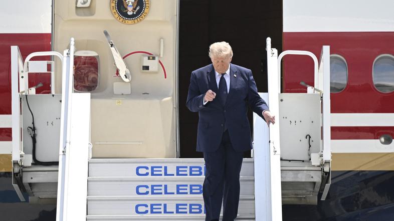 Donald Trump ob prihodu v Ankaro