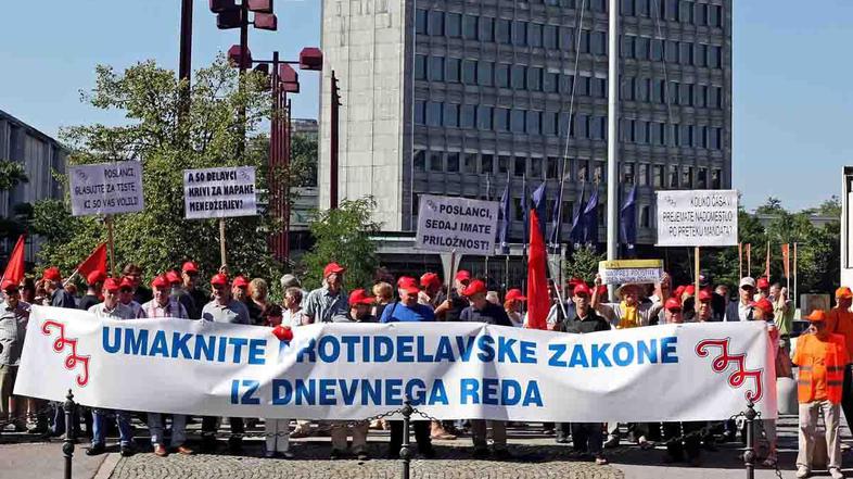 protest, sindikati, Državni zbor, 