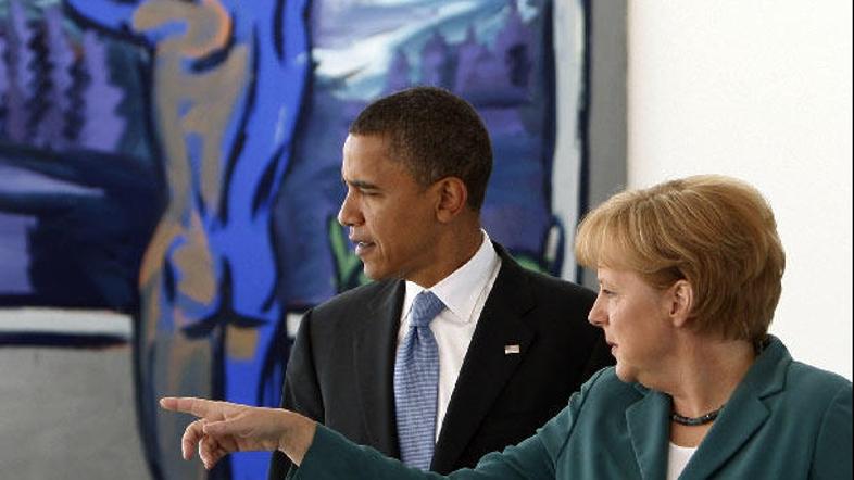 Obama se je sestal z nemško kanclerko Angelo Merkel.