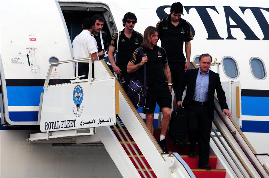 letalo Ramos Granero Albiol Casillas Real Madrid Kuwait City prijateljska tekma 