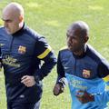 Abidal Barcelona Espanyol odprti trening derbi