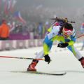 sport 17.02.14. Teja Gregorin, biatlonka, Teja Gregorin of Slovenia crosses the 
