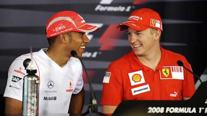 Najhitrejša na treningih: Lewis Hamilton in Kimi Räikkönen.