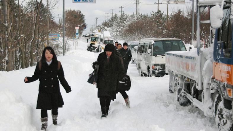 huda zima na Japonskem