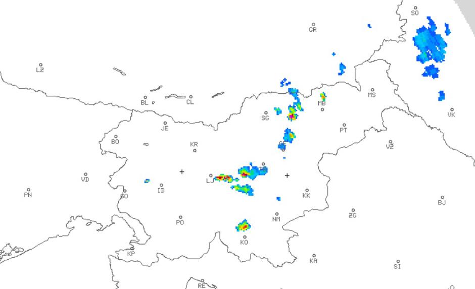 Radarska slika padavin | Avtor: Arso