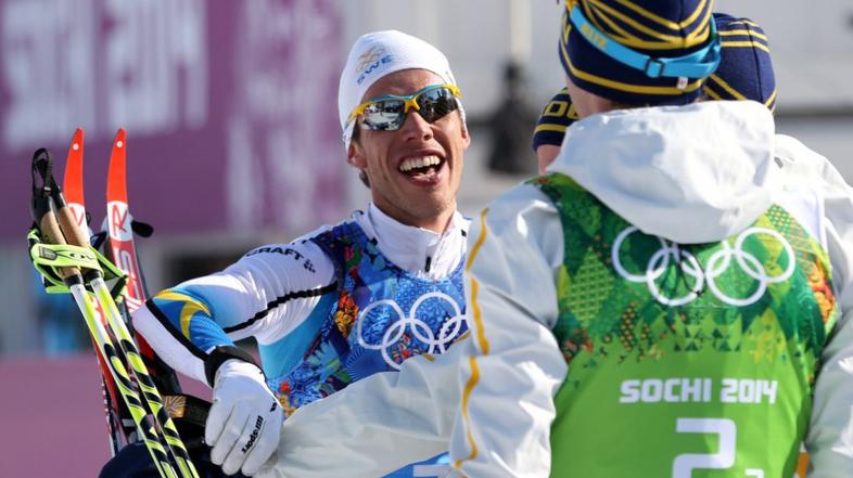 Hellner Švedska štafeta 4 X 10 kilometrov km zmaga Soči olimpijske igre