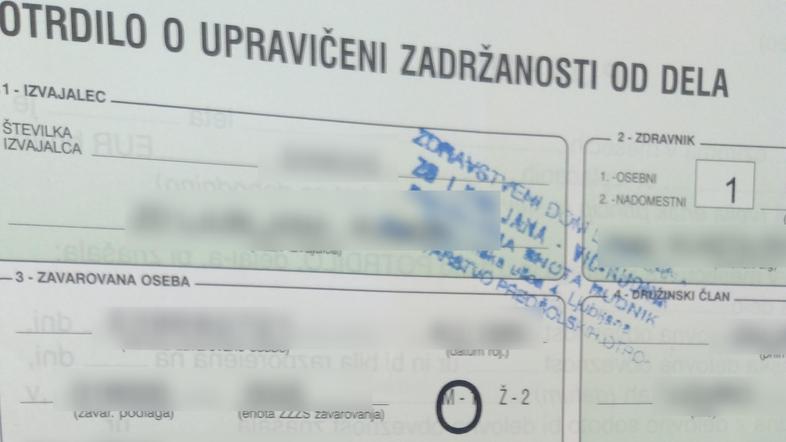 bolniški list, bolniška