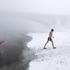 Krasnoyarsk, Sibirija, sneg, ledeno, plavanje, zima, kopanje