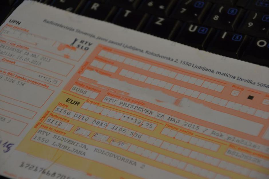 Položnica za RTV-prispevek | Avtor: Gregor Prebil