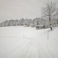 Sneg, zasnežena cesta, Dolenjska
