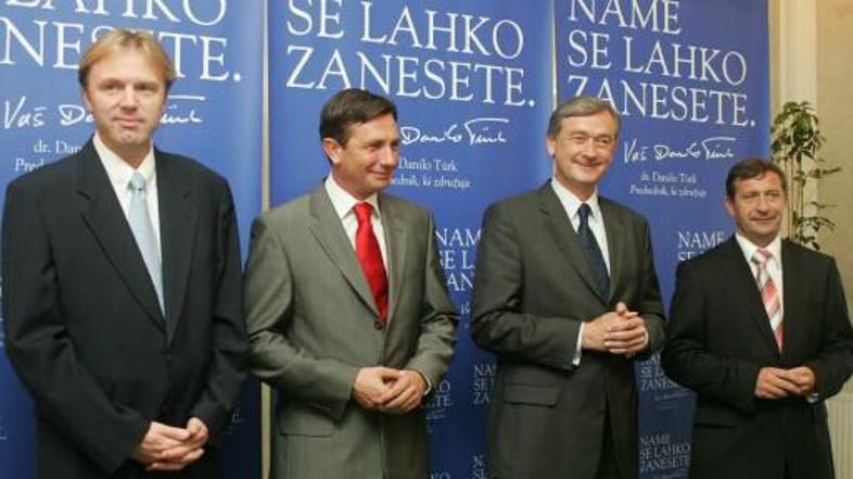 Pahor, Golobič in Erjavec skupaj podpirajo Danila Türka.