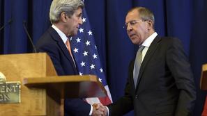 John Kerry in Sergej Lavrov, zunanja ministra ZDA in Rusije