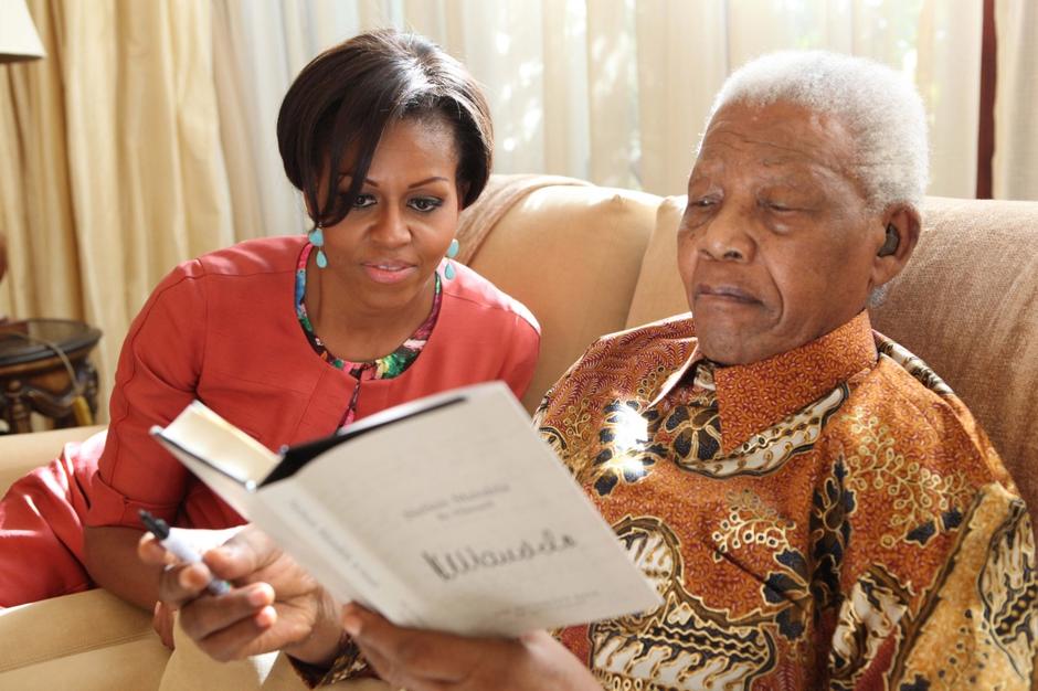 Scena 10.01.12, Michelle Obama, Nelson Mandela, foto: epa | Avtor: EPA