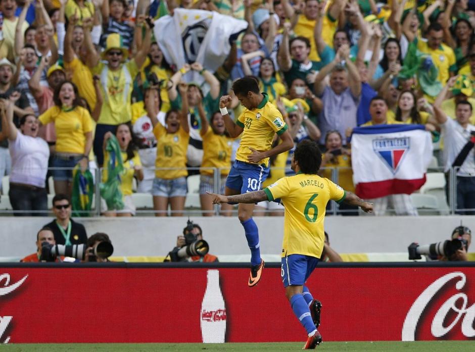 Neymar Marcelo Brazilija Mehika Pokal konfederacij | Avtor: Reuters