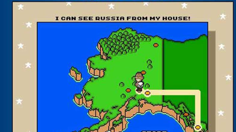 V igrici Obama najprej raziskuje Aljasko.