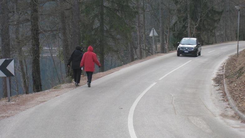 Pločnik v Veliki Zaki je nujen, saj zdaj sprehajalci hodijo po glavni cesti, ki 