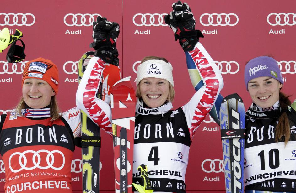 Tanja Poutiainen, Marlies Schild, Tina Maze