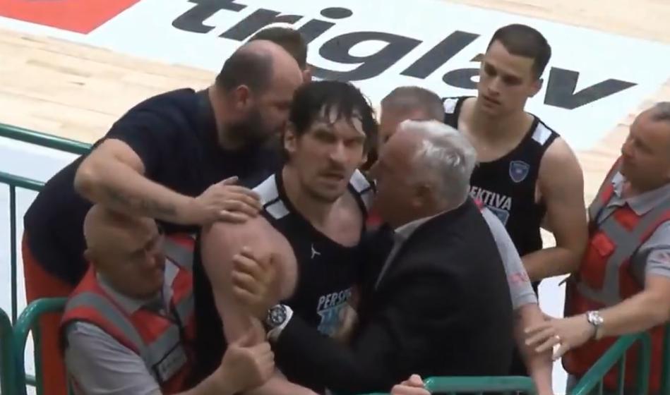 Marjanoviću popustili živci, srbski velikan obračunal z navijači Krke (video)