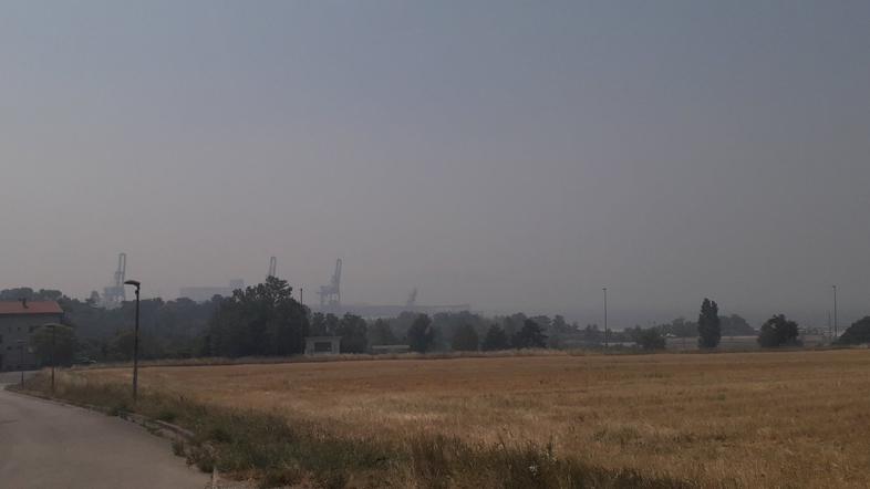 Luka Koper in Obala iz Ankarana požar Kras