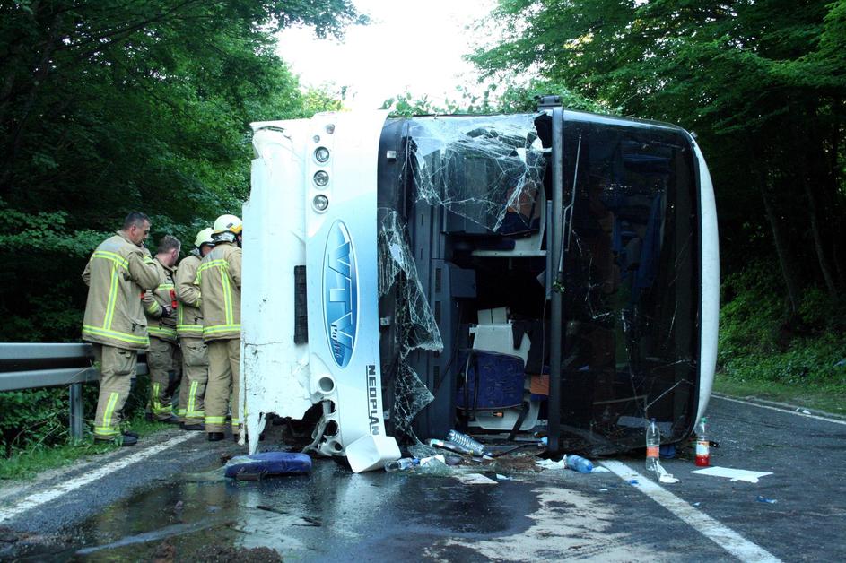 prometna nesreča, šolski avtobus, Hrvaška, Veljun