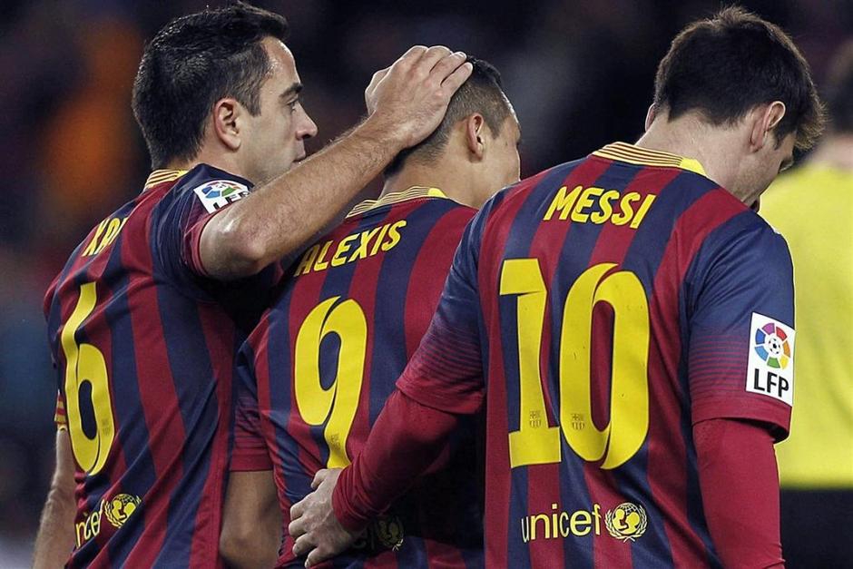Alexis Sanchez Xavi Messi Barcelona Real Sociedad Copa del Rey španski pokal | Avtor: EPA