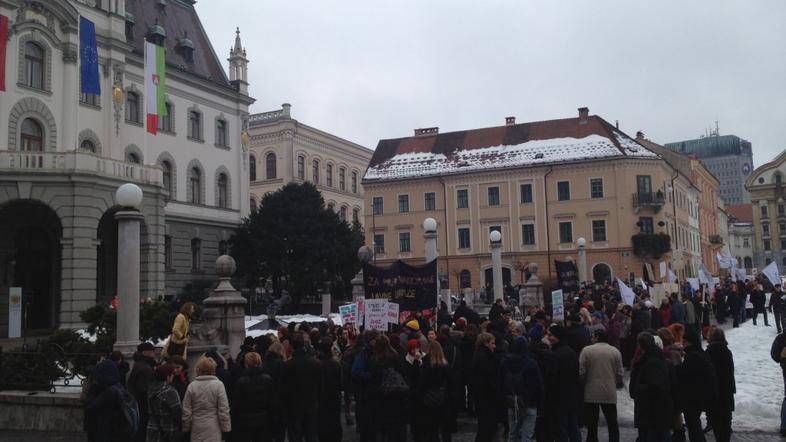 Protest pred Univerzo v Ljubljani
