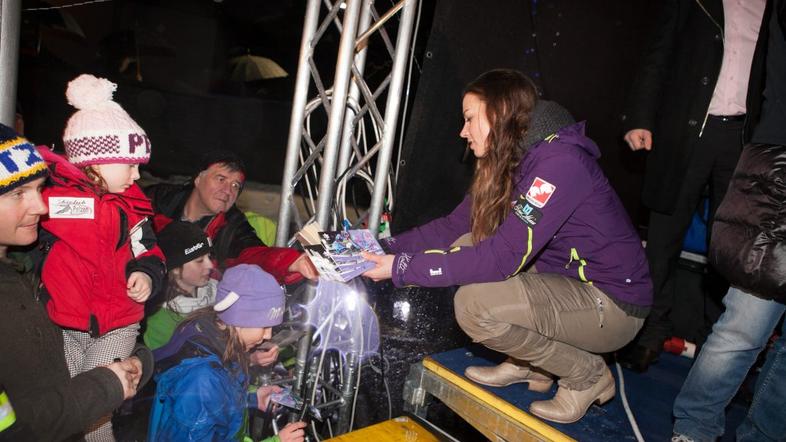 Sprejem za Tino Maze v Črni na Koroškem