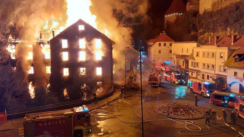 Majdičev mlin Kranj požar