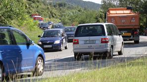 promet, gneča, zastoj, primorska