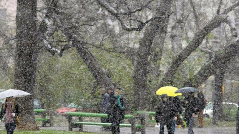 Sneg, ki bo zapadel v petek ponoči, bo najverjetneje pomešan z dežjem, tako da p