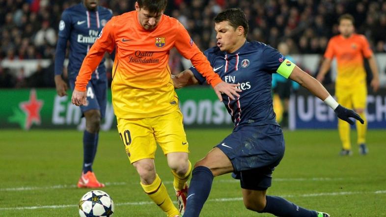 Messi Thiago Silva PSG Paris Saint Germain Barcelona Liga prvakov četrtfinale
