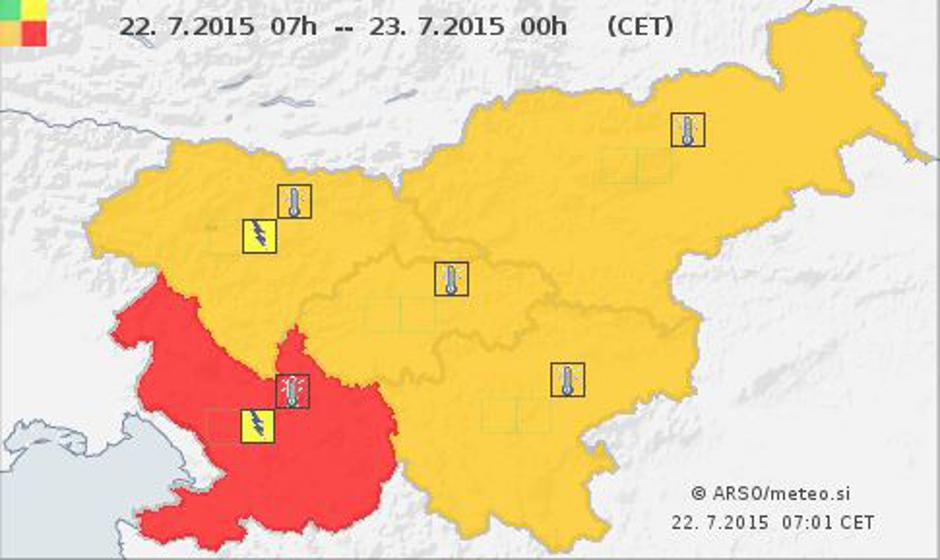 Rdeči alarm - vročina | Avtor: www.meteo.si