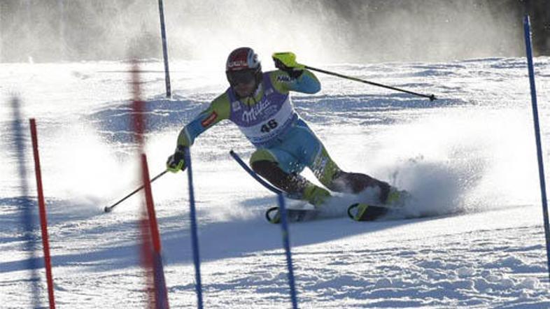 Mitja Dragšič je na zadnji slalomski tekmi v Garmisch-Partenkirchnu kot najboljš