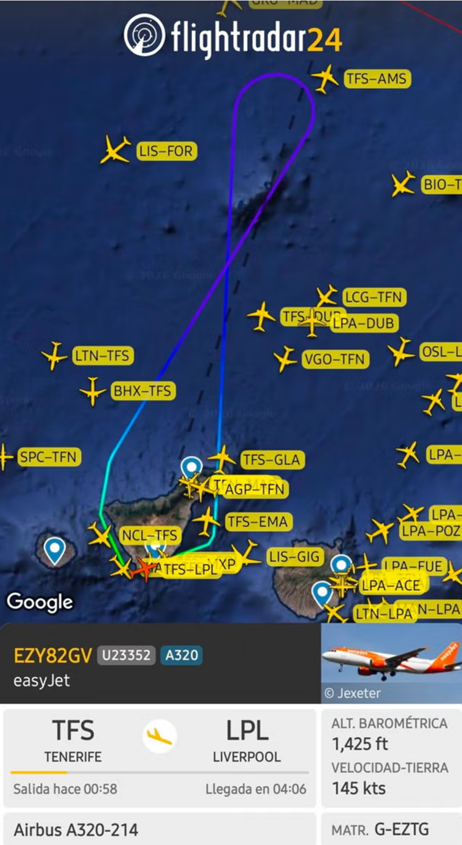 polet letala easyjet | Avtor: Flightradar24.com