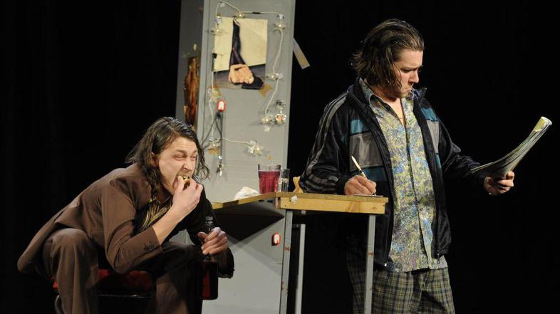 Tomo Tomšič, komedijant prvega večera Dnevov komedije, in igralec Andrej Murenc 