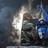 Ukrajina Kijev protesti zažgan avtobus