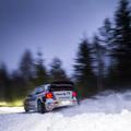 Ogier Volkswagen Polo reli WRC Švedska po Švedskem sneg