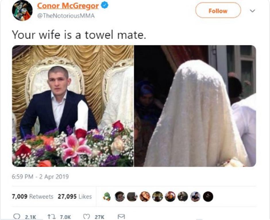 mcgregor tvit | Avtor: Print Screen 