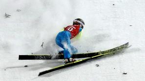 Stoch Soči 2014 olimpijske igre velika skakalnica trening padec