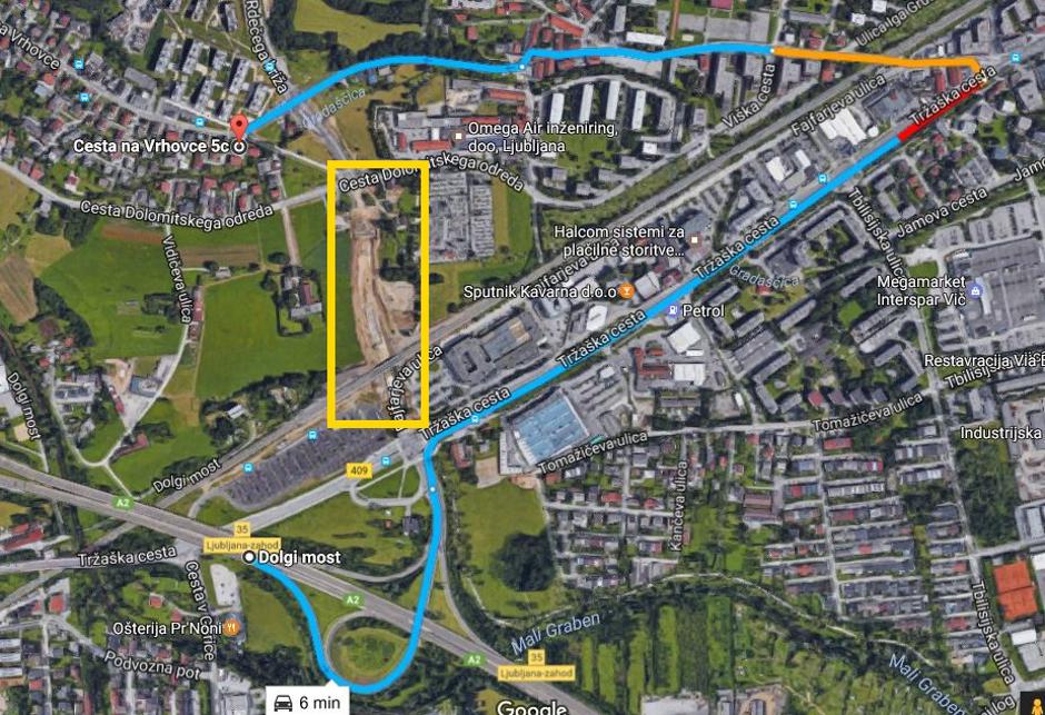 Google maps Dolgi most | Avtor: Google Maps