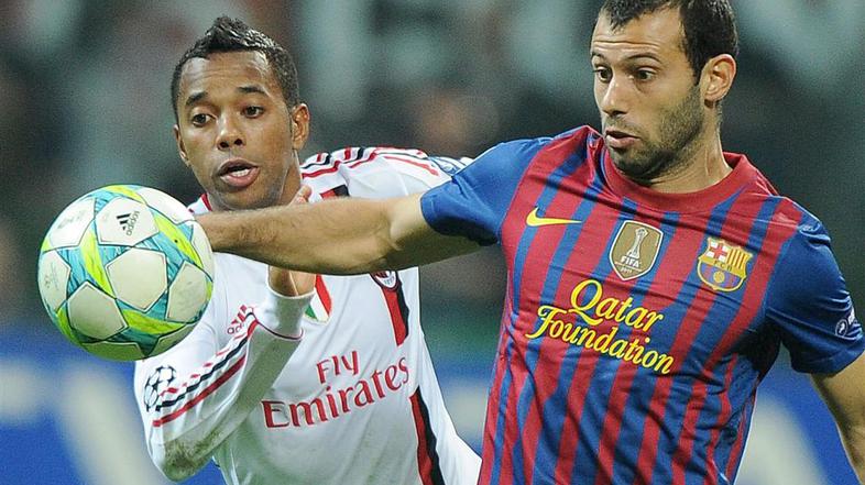 Robinho Mascherano AC Milan Barcelona Liga prvakov četrtfinale prva tekma San Si