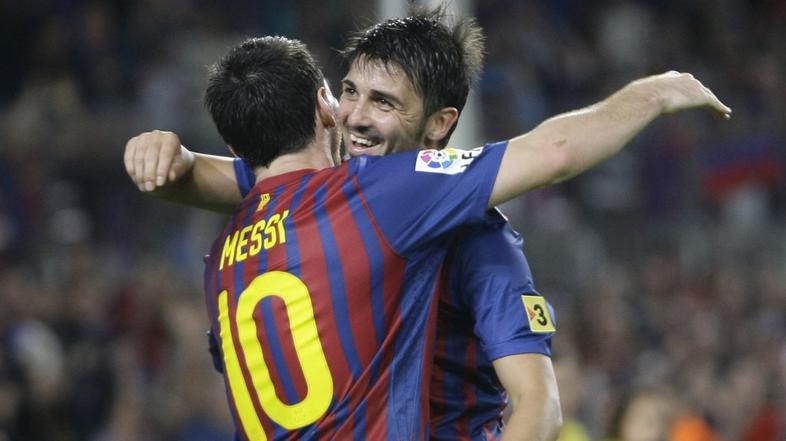 Lionel Messi David Villa Barcelona