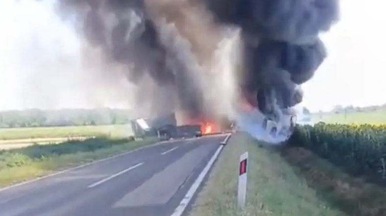 Čelno trčenje tovornjakov na Hrvaškem