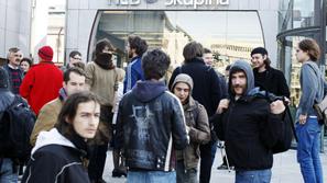 Protest proti kapitalizmu pred NLB.
