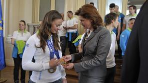sprejem olimpijcev predsedniška palača Tina Maze Alenka Bratušek
