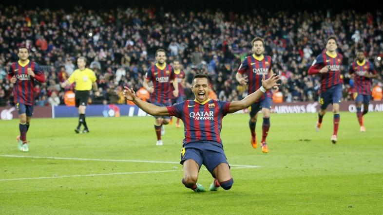 Veselje Alexisa Sancheza po zadetku proti Elcheju.