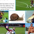 Demichelis Manchester City Barcelona Liga prvakov Twitter polž enajstmetrovka