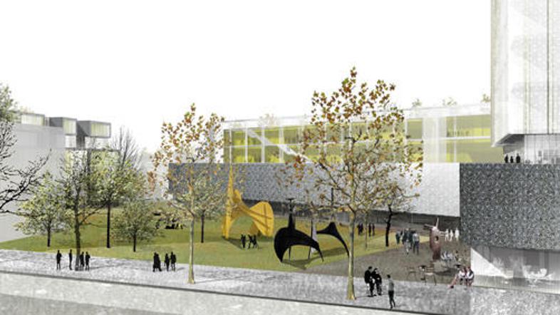 Poleg obnove tovarne Rog, steklenega prizidka in dvoran je predvidena tudi stavb